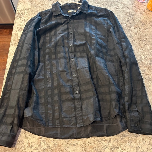Men’s Burberry Brit Button Down Black Dark Grey Shirt Xxl - Picture 6 of 12